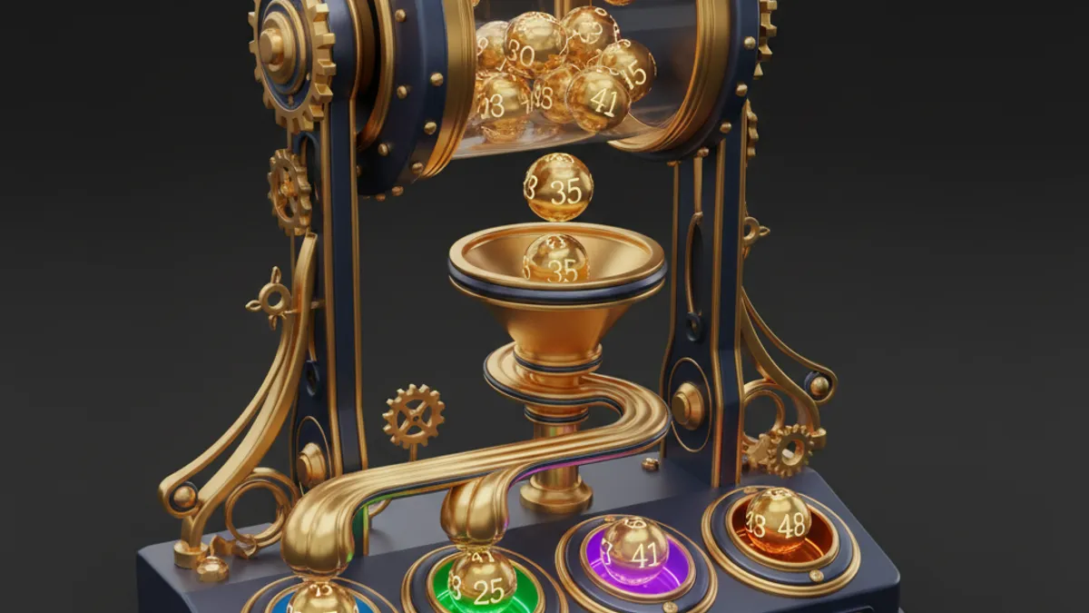 539 開獎規則圖解：金色搖獎機從 39 個號碼中開出 5 個中獎號