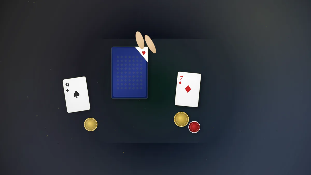 百家樂擋牌技巧：手指緩慢揭開牌角的特寫鏡頭