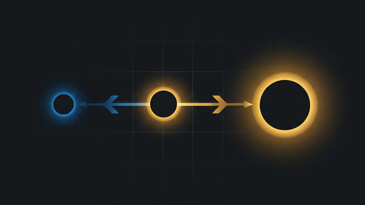 出金測試三階段流程:三個發光節點連接藍到金漸層線