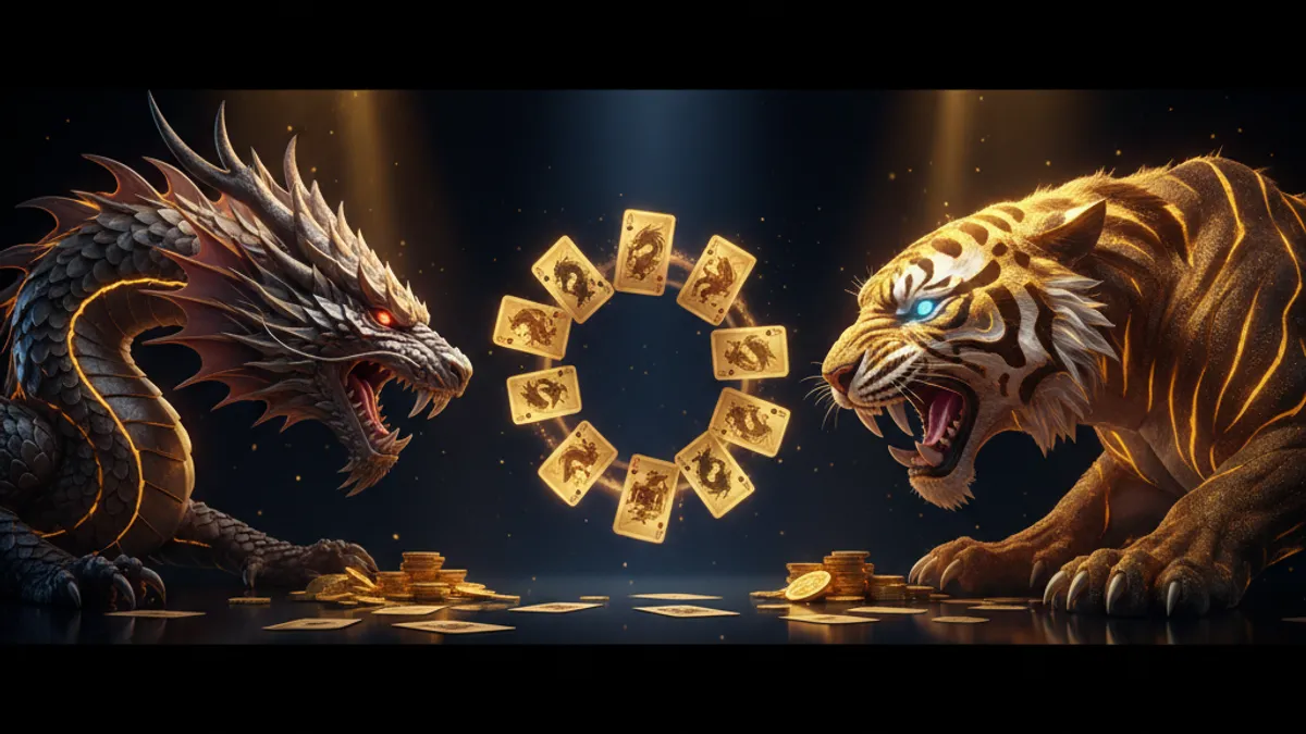 龍虎鬥指南：龍與虎面對面，中間金色牌局