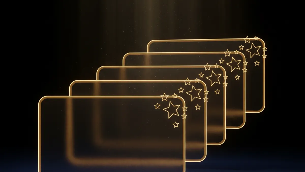 2026 老虎機平台推薦排行：五張從大到小的暗色玻璃卡片代表排名